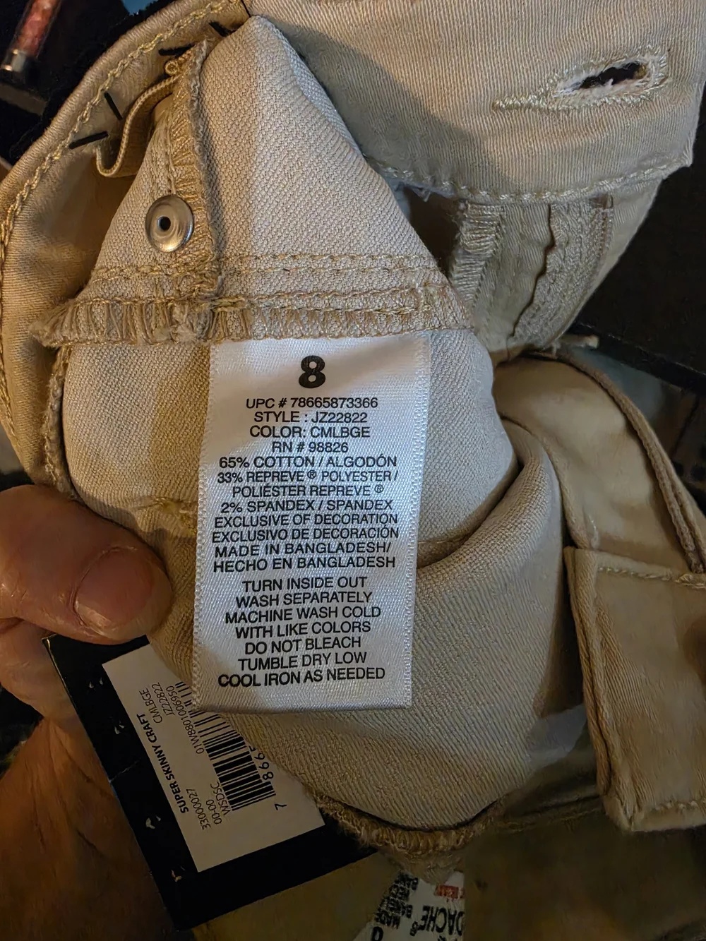 Jordache Kids Skinny Pants in Light Tan